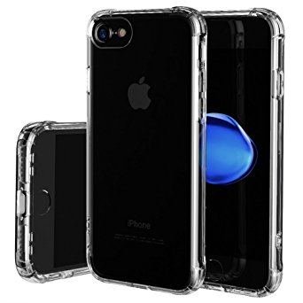 iPhone 8 Case, iPhone 7 Case, MMPGTec [Shock Absorption] Thinnest Soft TPU Bumper with Dust-Free Turn sound hole Clear Slim Fit Case - Crystal Clear