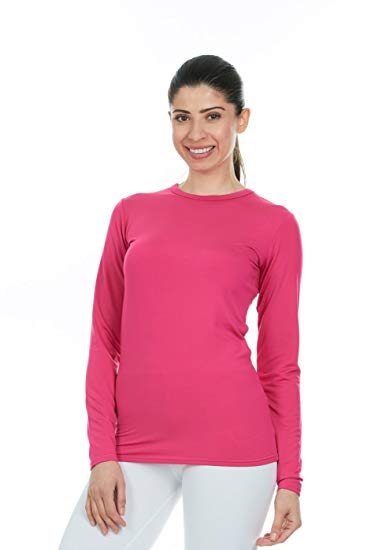 Thermajane Womens Ultra Soft Thermal Underwear Shirt – Compression Baselayer Crew Neck Top