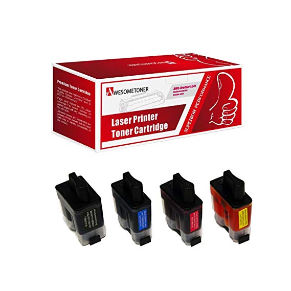 Awesometoner 4PK NON-OEM LC41 Set For Brother LC41BK LC41C LC41M LC41Y Ink Cartridge For MFC-410CN MFC-420CN MFC-5440CN MFC-5840CN MFC-620CN MFC-640CW MFC-820CW High Quality!