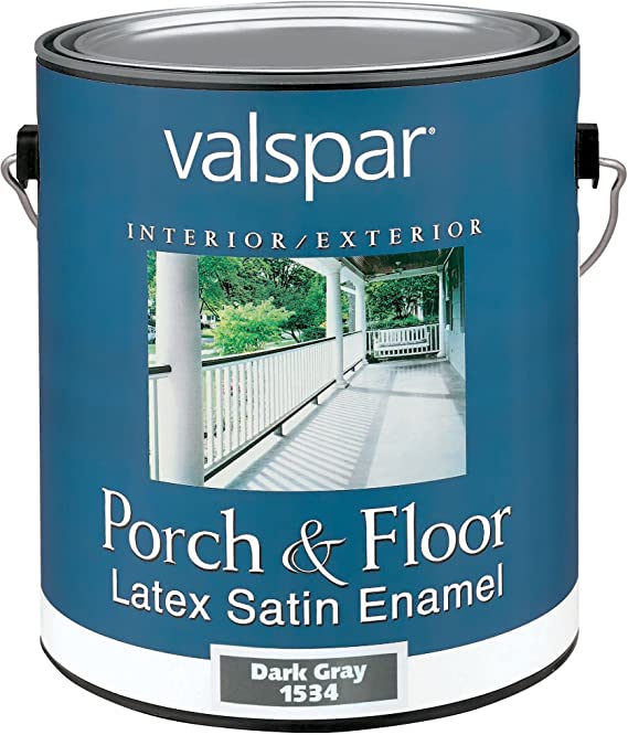 Valspar 1534 Porch and Floor Latex Satin Enamel, 1-Gallon, Dark Gray