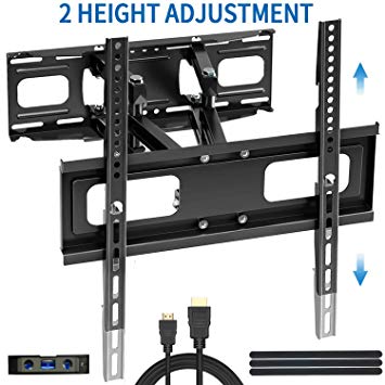 BLUE STONE Full Motion TV Wall Mount Bracket Dual Swivel Articulating Arms Tilt Rotation for Most 32-65 inch up to 88lbs for Flat Screen, LED,OLED,4K,Curved TVs with VESA 400x400mm and Fits 16" Studs