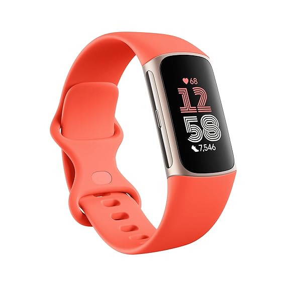 Fitbit Charge 6, Coral/Champagne Gold Aluminum
