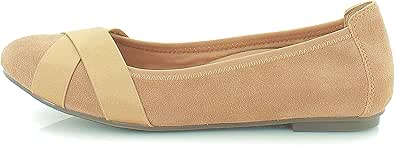 Vionic Women's Spark Maria Ballet Flat- Supportive Suede Walking Shoes That Include Three-Zone Comfort with Orthotic Insole Arch Support, Medium and Wide Fit