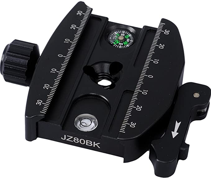 iShoot All-Metal Lever Quick Release Plate Clamp IS-JZ80BK Compatible with Gitzo GH1780 / 2780/3780 Series and RRS Fit Ball Head and ARCA-Swiss Fit Quick Release Plate
