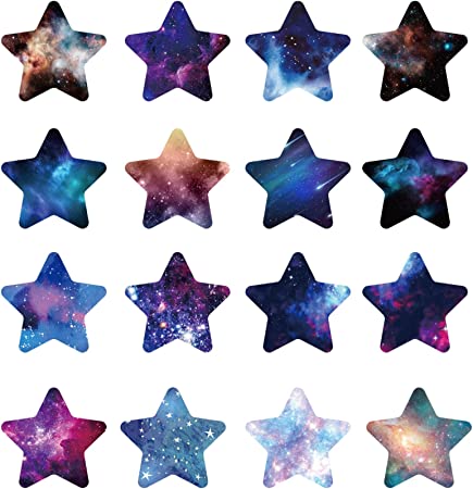 25 Sheet 800 Pieces Star Stickers(16 Designs) Reward Star Stickers Labels, 1.5 Inch Colorful Star Adhesive Label Stickers Reward Stickers for Boys Girls Student Teachers Classroom Party (Starry Sky)