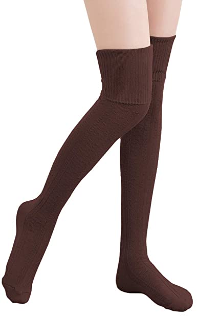 HITOP Thigh High Over Knee Socks for Women Girl,Winter Warm Crochet Long Socks Leg Warmer Leggings