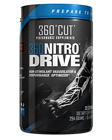 360NitroDrive Caffeine Free Stimulant Free Nitric Oxide Pump Enhancer with HydroMax, Nitrosigine, Agmatine Sulfate, and Citrulline Malate, Great Tasting Candy Tarts