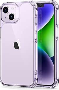 ESR for iPhone 14 Case, iPhone 13 Case, Military-Grade Drop Protection, Shock-Absorbing Air-Guard Corners, Yellowing Resistant, Hard Acrylic Back, Air Armor Designed for iPhone 14/13 Case,Clear Purple