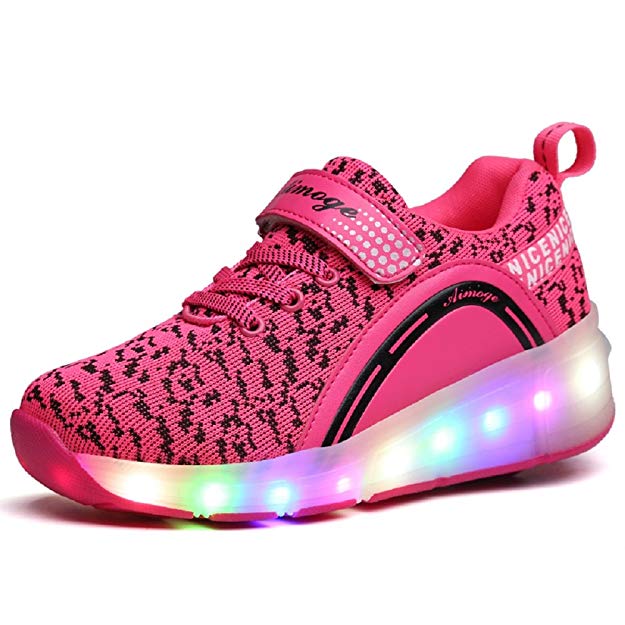 SDSPEED Kids Roller Skate Shoes with Single Wheel Shoes Sport Sneaker LED and Non-LED