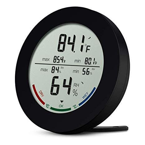 AMIR Digital Hygrometer, Indoor Outdoor Thermometer Hygrometer Monitor with Temperature Humidity Gauge, Big LCD Display Wireless Outdoor Hygrometer (WA21)