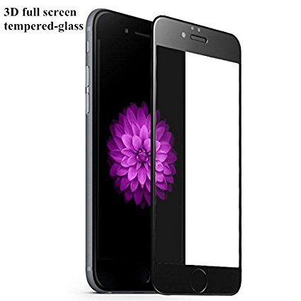Apple iPhone 7 Screen Protector, YaSaShe Jet Black 3D Curved Full Cover Carbon Fiber Screen Protector Ulta-thin Invisible Shield