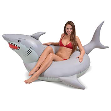 GoFloats 'Great White Bite' Shark Party Tube Inflatable Raft | Fun Pool Float for Adults and Kids
