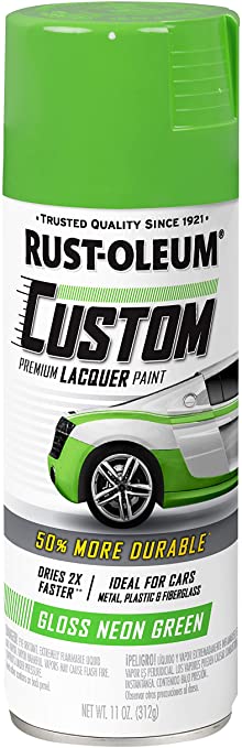 Rust-Oleum 323349 Automotive Spray Paint, 11 oz, Gloss Neon Green
