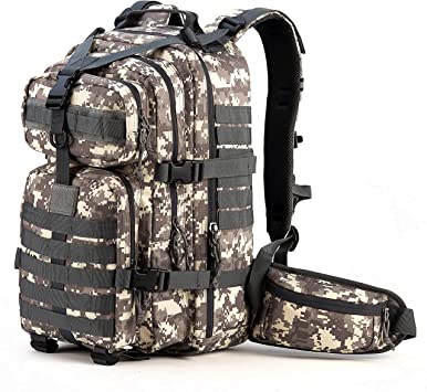 RUPUMPACK Military Tactical Backpack, Hydration Pack, Army MOLLE Bag, 3-Day Rucksack Outdoor Hunting Trekking School, 33L