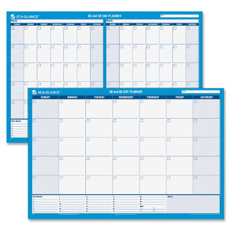 AT-A-GLANCE Wall Planner  Calendar Undated Erasable 3060-Day 36 x 24 WhiteBlue PM233-28