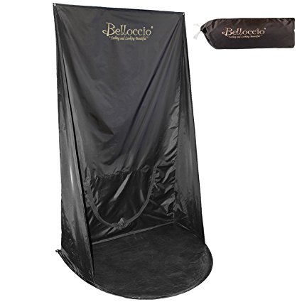 Belloccio Turbo-Tan Brand Black Professional Sunless Airbrush and Turbine Spray Tanning Wall Hanging Backdrop Tent with Nylon Carrying Bag