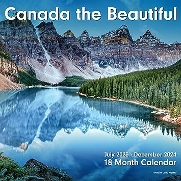 Canadian 18-Month Wall Calendar, 100% Biodegradable 11x17 Inch (Open), Canadian Holidays in English & French, Jul 2023 - Dec 2024 Beautiful Canada Monthly Calendar, by EcoEarth