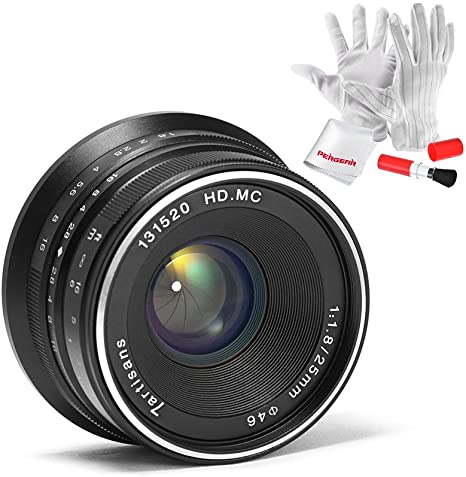 7artisans 25mm F1.8 Manual Focus Prime Fixed Lens for Olympus and Panasonic Micro Four Thirds MFT M4/3 Cameras - Black