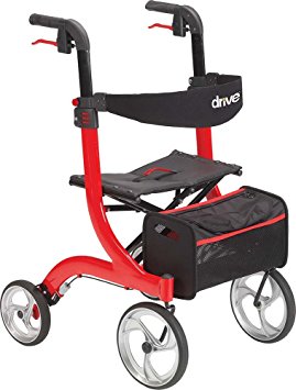 Drive Medical Nitro Euro Style Red Rollator Walker, Red