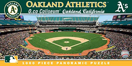 MasterPieces MLB Oakland Athletics Stadium Panoramic Jigsaw Puzzle, O.co Coliseum, 1000 Pieces