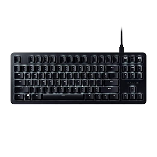 Razer BlackWidow Lite Silent Mechanical Gaming Keyboard with Orange Switch I Black I Tenkeyless I True White LED backlighting- RZ03-02640100-R3M1