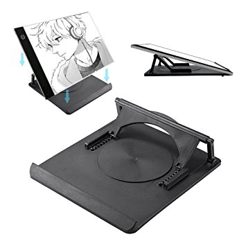WeiBonD Light Pad Stand- Multi Functional Holder of Light Box Tracer for A2, A3, A4 Size Light Pad, Rotate in 360°, Adjustable 7 Angles, Skidding Prevented
