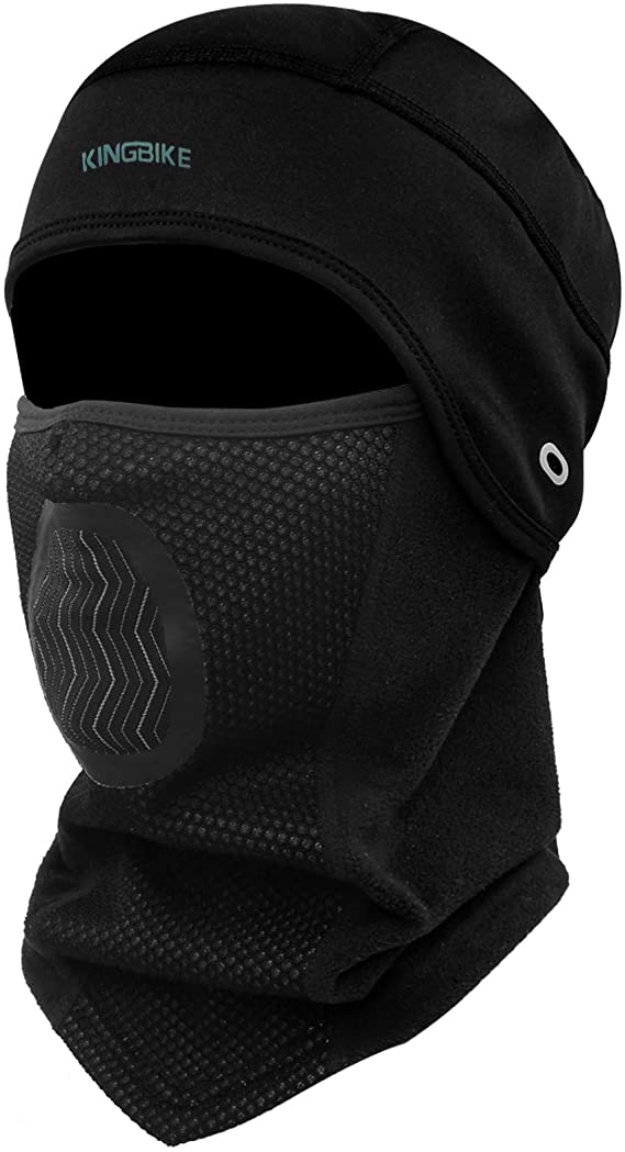 KINGBIKE Balaclava Ski Mask Motorcycle Running Full Face Cover Windproof Waterproof Neoprene with Micro-Polar Fleece Masks Black for Men Women Warm Winter Cold Weather Gear Cycling(Black)