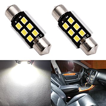 ENDPAGE 6418 6411 DE3425 C5W LED Bulb White 6000K Super Bright 1.50" 36mm Festoon Canbus Error Free, 2-pack, Work as Interior Dome Map Lights, Door Courtesy Trunk Lights, License Plate Lights