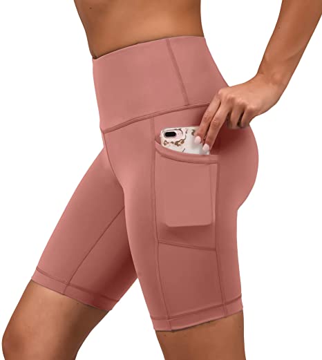 Yogalicious High Waist Squat Proof 9" Biker Shorts with Side Pockets for Women