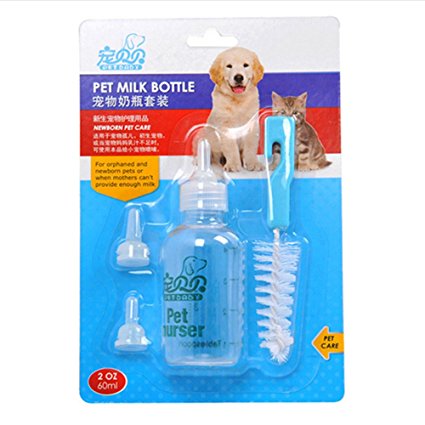 Pet Nurser, PYRUS Dog Nursing Bottle Kit Feeding Bottle Set for Kittens Puppies & Small Animals