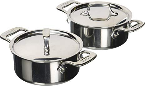 All-Clad E849A264 Stainless Steel Cocottes, 0.5-Quart, 2-Piece, Silver