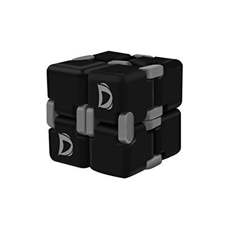 Kimitech Magic Foldable Cube Puzzles Infinity Fidget Cube Stress Relief Toy for Adult and Kids killing time, Small and Lightweight, Black