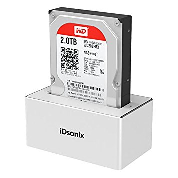 iDsonix Aluminum Network Hard Drive Enclosure,USB3.0 2.5/3.5 Inch SATA HDD/SSD Data Recovery-Silver