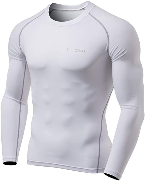 Tesla Men's Long Sleeve T-Shirt Baselayer Cool Dry Compression Top MUD11/ MUD01