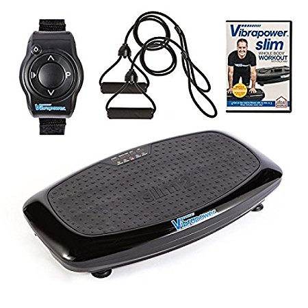 Vibrapower Slim 2 Home Fitness Vibration Plate Machine with Free DVD, Resistance Bands   Remote Watch, Various Colours