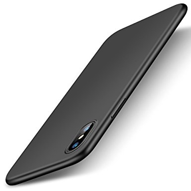 iPhone X Case, VANMASS Ultra Thin Slim Fit Shell Flexible Soft TPU Full Protective Anti-Scratch Matte Back Cover Case for Apple iPhone X / iPhone 10 (Black)