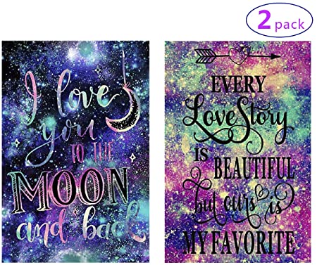 OUTLEE 2 Pack 5D Diamond Painting by Numbers Kits for Adults Love Story Full Drill Rhinestone Diamond Embroidery Art Cross Stitch for Home Wall Decor 11.8x15.6inch