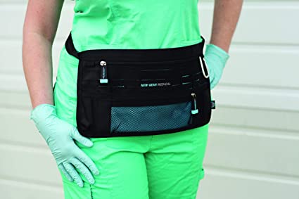 Trustee Medical Gear Hip Bag Water Resistant, Antimicrobial Material - Nurse, Homecare, Medical Organizer Belt, Fanny Pack with Carabiner - Black - New Gear Medical