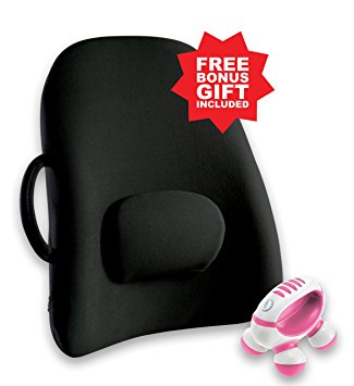 Obus Forme Ergonomic Lowback Backrest Support & FREE GIFT!- Helps Relieve Back Pain- Great for Travel & Home / Office/Car/Seat & Wheelchair- Adj Lumbar Cushion- Sciatica Relief- Portable & Comfortable