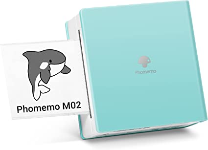 Phomemo M02 Stampante Termica Portatile Mini Stampante Bluetooth Stampante per Smartphone Stampante Sticker Compatibile per iOS e Android per Note di Studio, Lavoro, Memo, Etichette, Foto, Verde