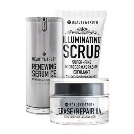 Beauty & Truth Fresh Face Bundle - Erase Repair HA, Renewing Serum CE & Illuminating Scrub