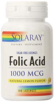 Solaray Folic Acid Lozenges, 1000mg, 100 Count