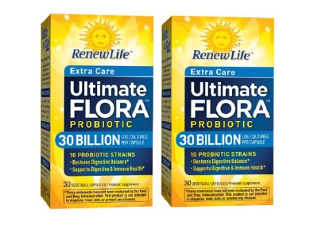 Ultimate Flora Extra Care Probiotic Supplement Vegetable Capsules - 2 boxes of 30 Ct