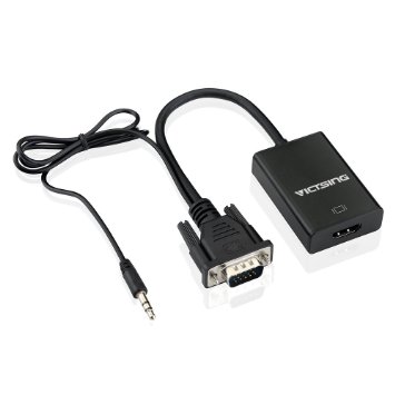 VicTsing® VGA To HDMI Output 1080P HD w/ Audio TV AV HDTV Video USB Cable Converter Adapter For TV PC Laptop Monitor