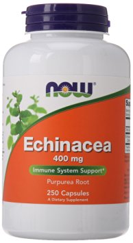 NOW Foods Echinacea Capsules, 400 mg, 250 Count