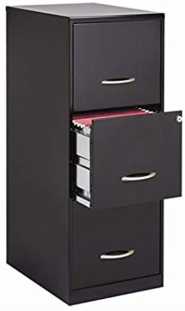 Pemberly Row 3 Drawer Letter File Cabinet in Black