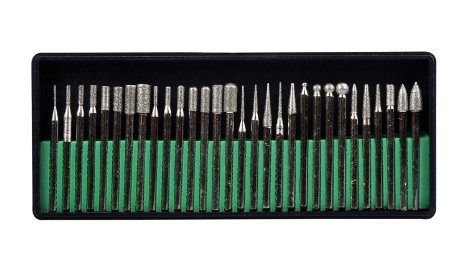 SE 82327DB 30-Piece Assorted Diamond-Coated Tip Burrs Set