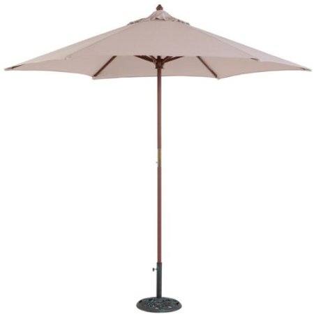 TropiShade 9-Foot Light Wood Poly Market Umbrella Beige