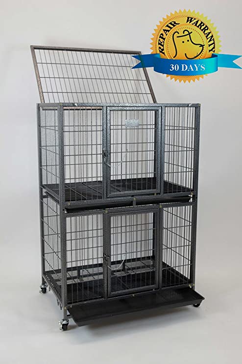 Homey Pet New 31" Pet Cage and Durable Plastic Black Tray for 31" Two Tier Cage