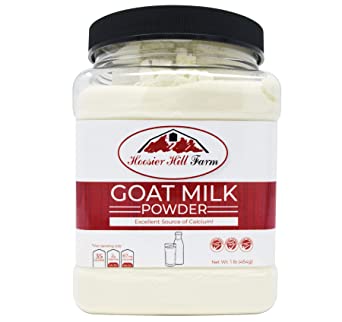 Hoosier Hill Farm Goat Milk Powder 1 lb. Jar, 100% Pure No Additives, Hormone and Antibiotic Free, Batch tested Gluten Free, and Non-GMO